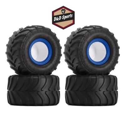 Injora MT1012BL - 70x38mm Monster Truck Wheel Set (1/18, 1/24 Scale Crawlers)(4)