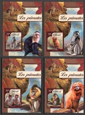 STA412 Djibouti 2016 MNH 4 Sheets High CV Wild Animals Primate Monkey