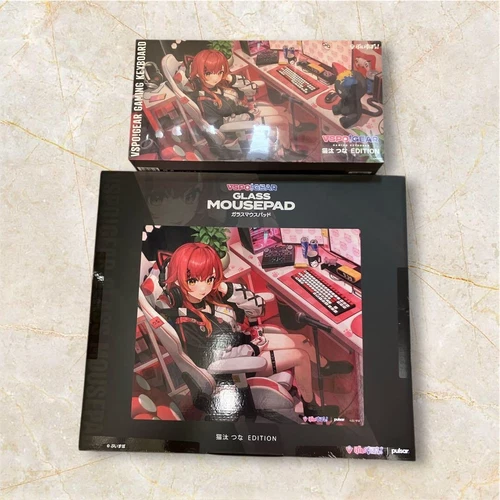 VSPO! GEAR Nekota Tuna Edition Glass Mouse Pad & Keyboard Set Unopened from JP