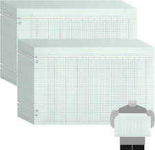 200 Pcs 30 Columns Accounting Ledger Book Columnar Pad Sheet Ruled Ledger Paper