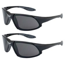 2-Pack of Global Vision Code-8 Safety Glasses With Smoke Lenses And Black Frame