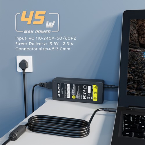 45W FOR DELL VOSTRO 14 3458 3468 5468 15 3558 LAPTOP AC ADAPTER POWER CHARGER UK - Picture 3 of 11