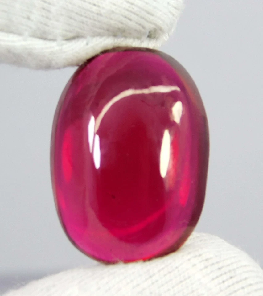 Certified 45.15 Ct Natural Burma Red Ruby Oval Cabochon Cut Loose Gemstone - Image 4 of 4