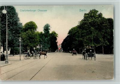 12101828 - 1000 Berlin Mitte Charlottenburger Chaussee 1905 Postcard Carriage
