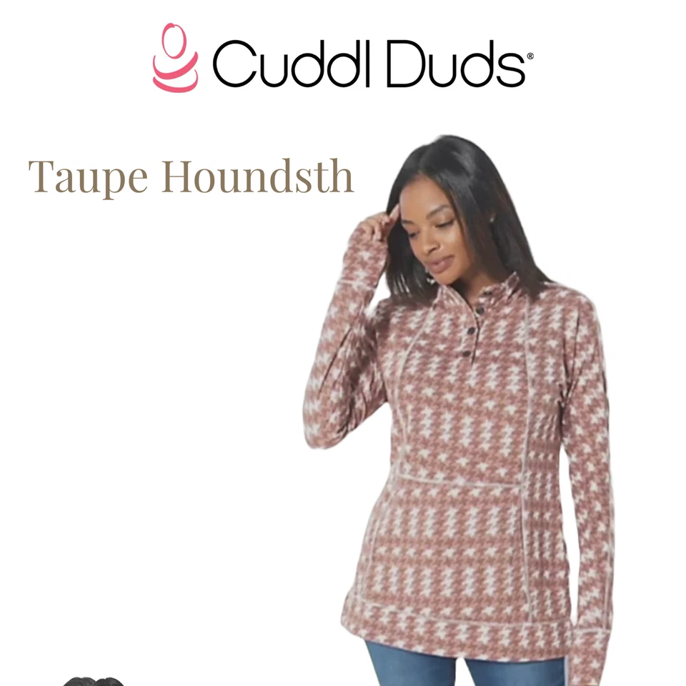 Pullover Henley Cuddl Duds Comfortwear cuello falso Foto 3 de 4