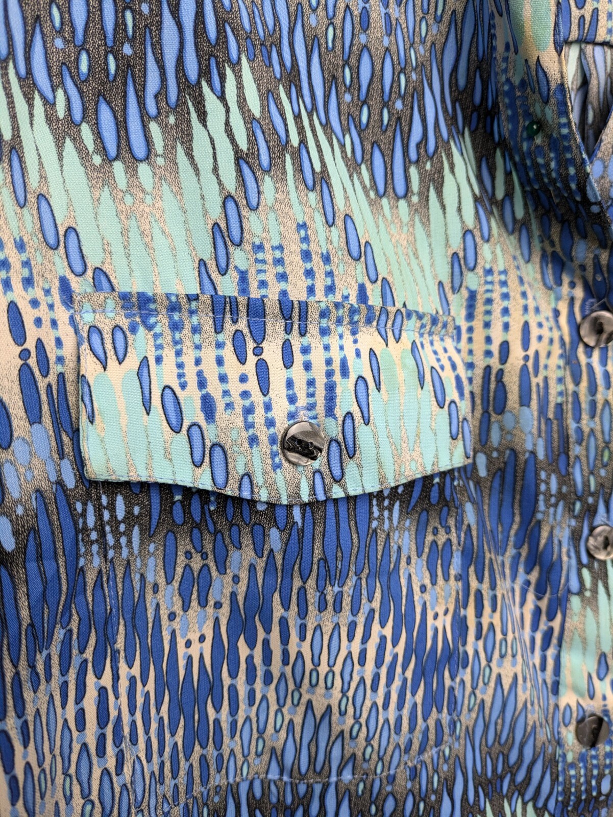 Elementz Abstract Pattern Blouse 2X Roll Tab Camp… - image 7