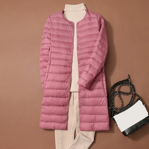 Womens Ultralight Packable Duck Down Jacket Puffer Winter Long Coats Parka - Picture 4 of 19