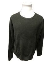 Mens Claiborne XL Long Sleeve Cotton Blend Gray Sweater