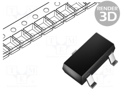 Transistor: NPN 250mW SOT23 BC847A NPN SMD-Transistoren 45V bipolar 0,1A