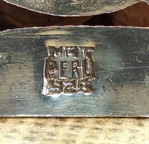 Vintage MRT Peru Inca Tribal 925 Sterling Silver Brooch Pin Fine Jewelry - Picture 4 of 7