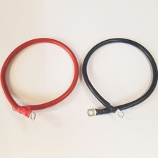 25mm2 170 Amp Battery Lead Power Strap Earth Leisure Cable Leads - 6 8 10 Lug