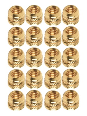20PCS 1/4-20 Brass-Threaded Heat Set Inserts For Plastic