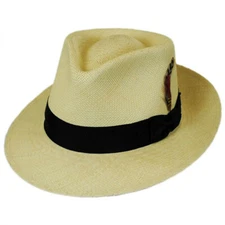 Jaxon Hats Stain Repellent Panama Straw C-Crown Fedora Hat