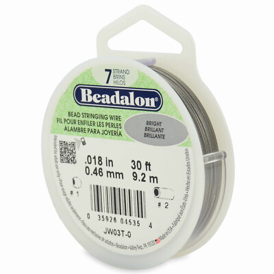 (0,76 /m) BEADALON  Bead Stringing Wire / Fädeldraht: 7 Stränge / 0,46mm / 9,2m