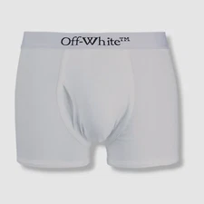 $79 Off-White Men White Cotton Stretch Logo Underwear 1-Pair Boxer Brief Size L