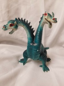 Vtg 1983 Imperial Double Headed Dragon Dinosaur Action Figure Monster toy 8