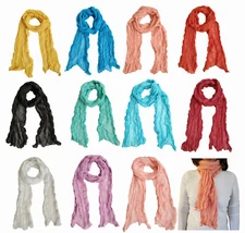 Pleated Lightweight Scarf Solid Color Scarves for Women Girls Fashionsolid  