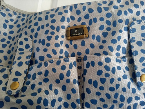 Caboodle Baby Charge Bag Large Spotty Blue Silver Grey Cross Body Messenger - Picture 5 of 7