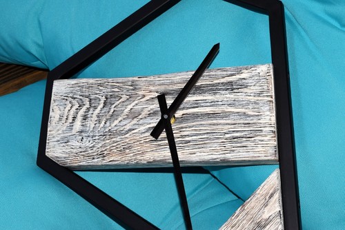 RR Clock Wood Metal Art Primitive New Style Rustic Decor home Tree Slab oak gift - Picture 23 of 23