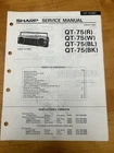 Sharp QT-75 Boombox Tape Deck Service Manual Vintage OEM Diagrams