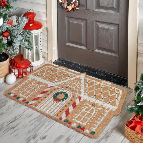 Christmas Welcome Mat Outdoor Gingerbread House Doormat & Porch Décor - Picture 8 of 12