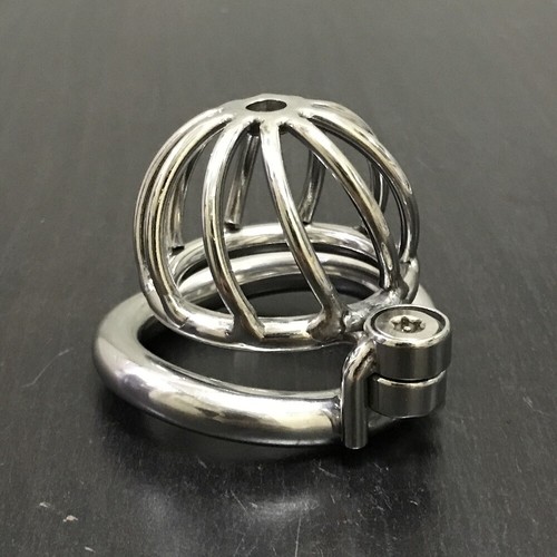 Stainless Steel Male Chastity Device Super Small Cage Men Metal Locking Belt 161 - Picture 15 of 28