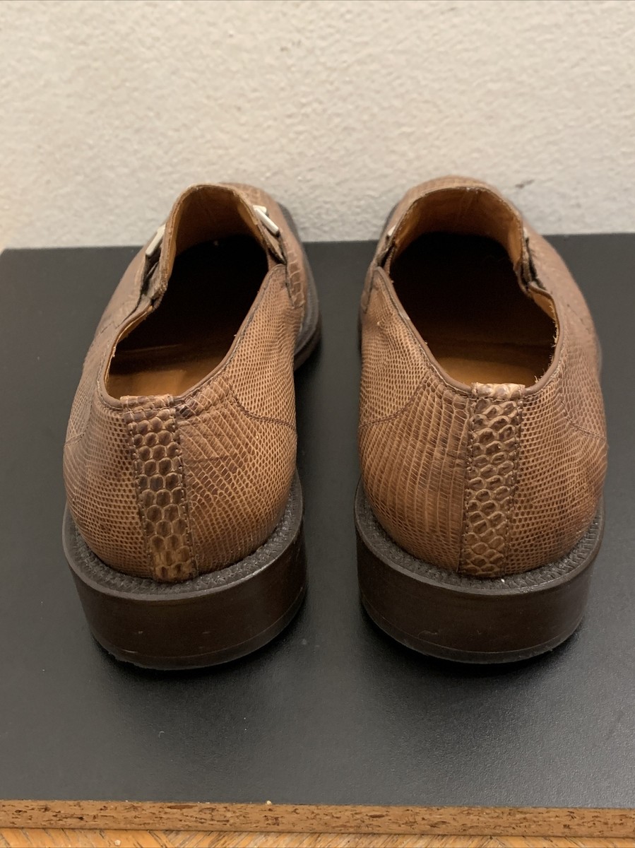 David Eden Geldof Brown Tan Crocodile Loafers Horsebit  display picture 3