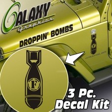 Side Hood Decal Kit For Jeep Wrangler - F-bomb Matte Black Sticker Tj Lj Jk