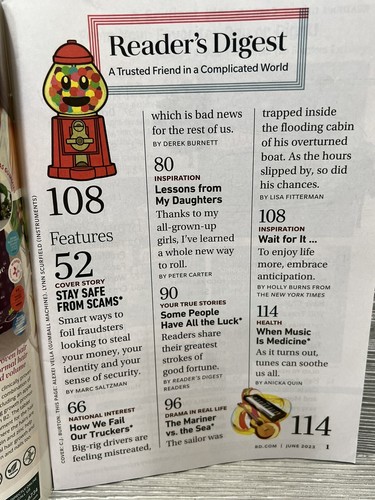 Reader’s Digest Large Print Version June 2023 Magazine 136 pages - Picture 4 of 5
