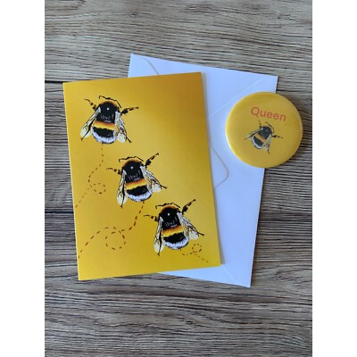 Biene Muttertagskarte Original Design MIT BIENENKÖNIGIN ABZEICHEN