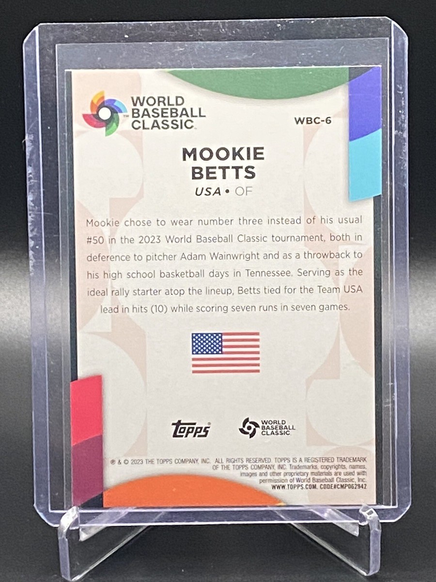 2023 Topps Baseball World Baseball Classic Mookie Betts WBC-6 USA 