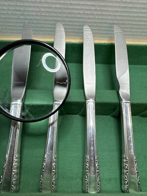 MAY QUEEN Holmes & Edwards IS Inlaid Silver Plate 4-pc Hollow Dinner Knifes