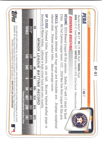 BAGWELL & BIGGIO & ALTUVE and other ASTROS - pick your card - ROOKIES/PARALLELS - Picture 255 of 259