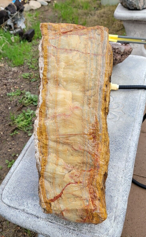 COLLECTIBLE LARGE SPECIMEN OF YELLOW ONYX W/BANDS !