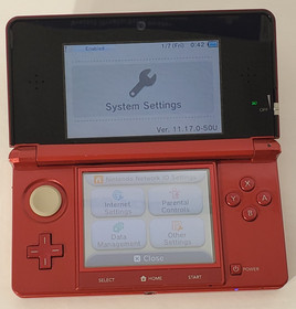 Nintendo 3DS Flame Red Handheld Console With Charger CTR-001 Tested and Working