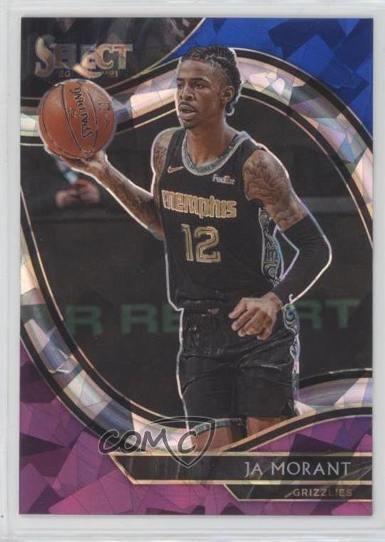 2020 Panini Select Courtside Blue White Purple Cracked Ice Prizm Ja Morant 17lu