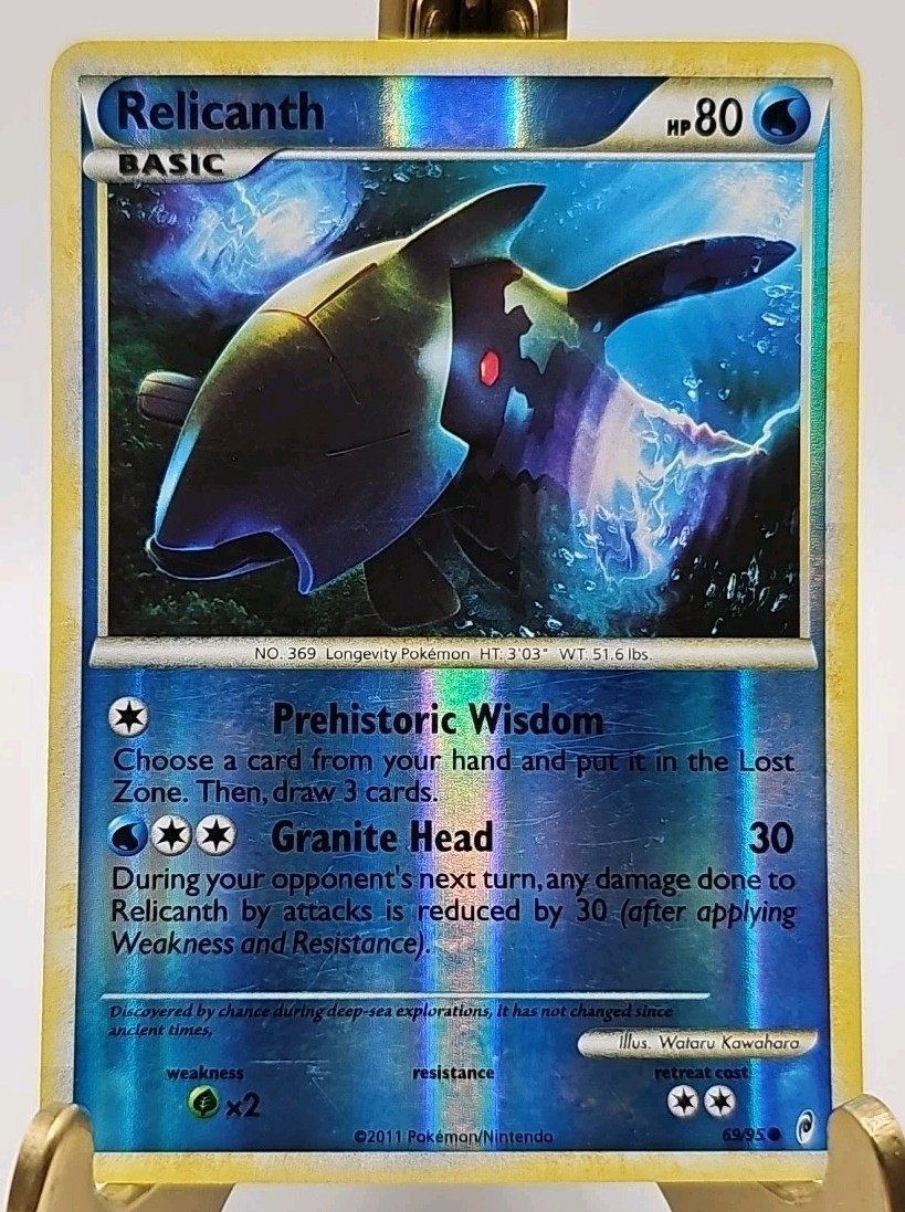 Pokemon Card - Relicanth Call of Legends 69/95 Reverse Holo LP - FREE SHIPPING