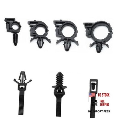 Universal Push Mount Cable Zip Tie with Automotive Wire Loom Clips 50 Style a