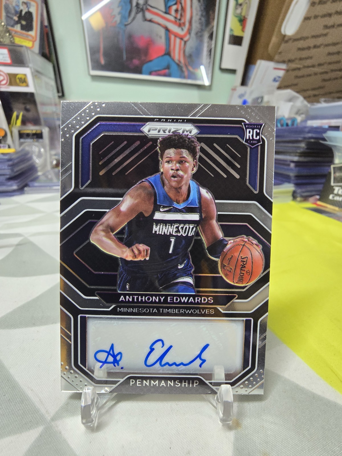 2020-21 Panini Prizm Rookie Penmanship Auto Anthony Edwards RC Timberwolves