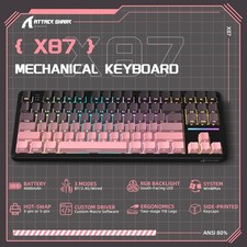ATTACK SHARK X87 Wireless Tri-Mode Mechanical Gaming Keyboard Hot Swappable RGB 10
