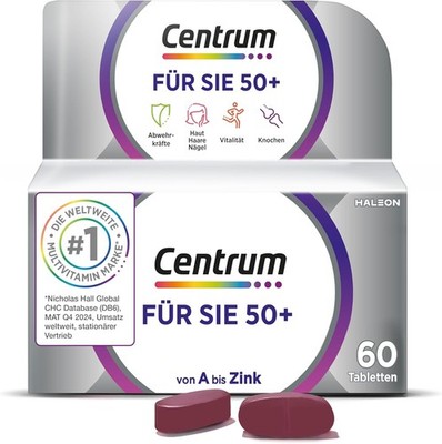 Multivitamin - Centrum Für Sie 50+, Glutenfrei, Hochwertiges Nahrungsergänzungsm
