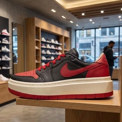 Nike Air Jordan 1 Low Elevated Bred schwarz rot DQ1823-006 Herren Damen Uk 9 Schuhe
