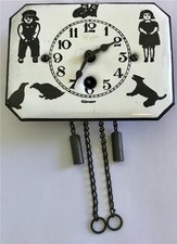 1920s Miniature Pendulette Wall Clock W/ Enamel Dial Germany Key Wind Running