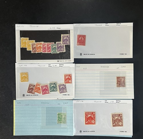 Tunisia Stamp Collection Dealer Cards $219 CV Mint & Used ZAYIX - Picture 18 of 24