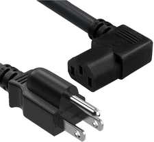 Right Angle C13 Power Cord 18 AWG Heavy Duty UL Certified 90-Degree Plug