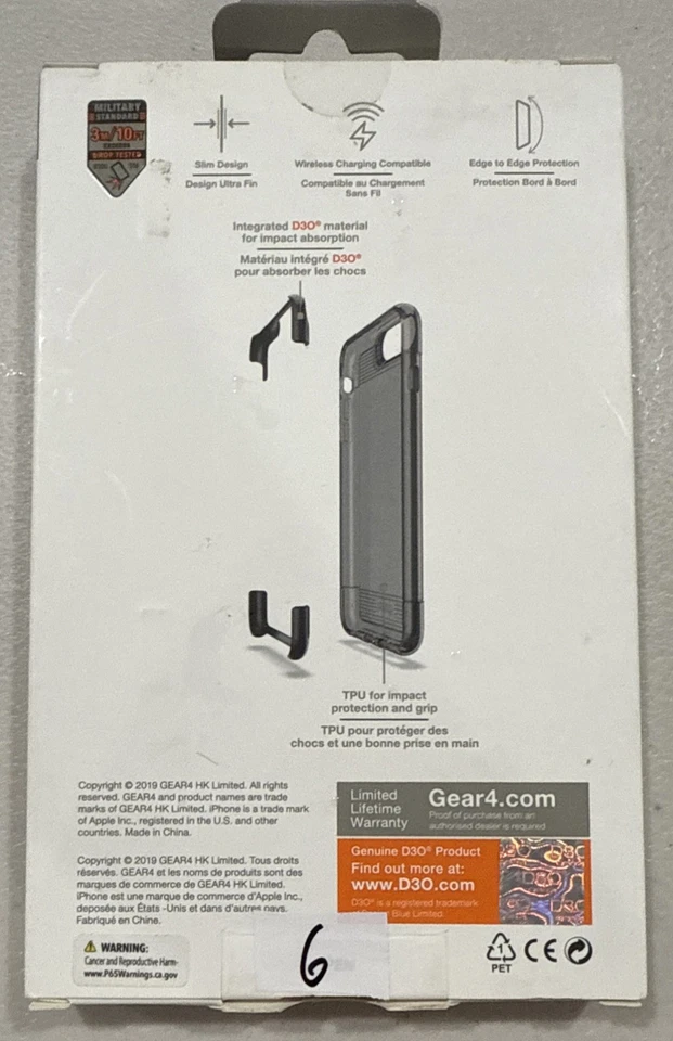 Gear4 Apple iPhone 8 Plus/7 Plus/6s Plus/6 Plus Wembley Case - Smoke Gray - Image 2 of 3