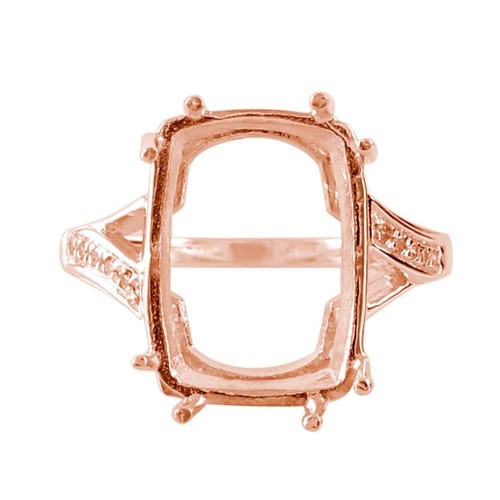 925 Sterling Silver 12x16mm Cushion Semi Mount Cocktail Ring For Engagement Ring