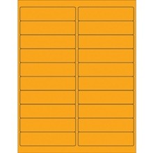4 x 1" Fluorescent Orange Rectangle Laser Labels-20 per Sheet-2000 per Case