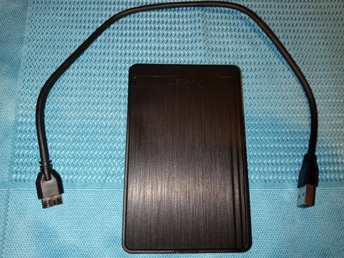 SATA I-III zu USB 3.0 HDD/SSD Gehäuse 2,5 Zoll Schwarz-External Storage*Wie Neu*