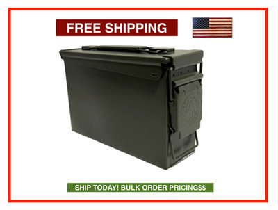 BRAND NEW Green Metal Ammo Can Container Waterproof Storage Box Steel 9''x3''x5.8''